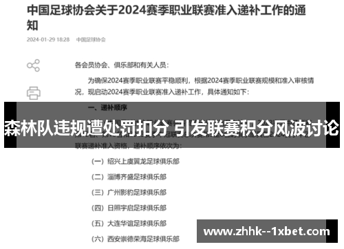 森林队违规遭处罚扣分 引发联赛积分风波讨论